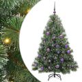 vidaXL Umelý vianočný stromček s 150 LED-i Zelená 150 cm PE a PVC