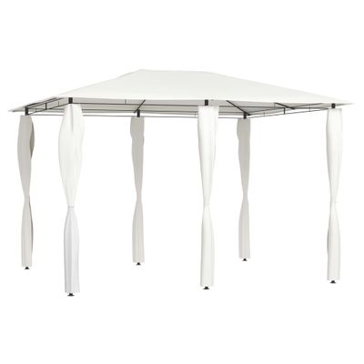 vidaXL Altánok s poťahmi na stĺpiky 3x4x2,6 m, krémový 160 g/m²