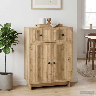 vidaXL Servírovacia skriňa Dub artisan 66 x 34,5 x 90 cm