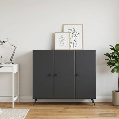 vidaXL Servírovacia skriňa Čierna 89 x 34,5 x 80 cm Kompozitné drevo