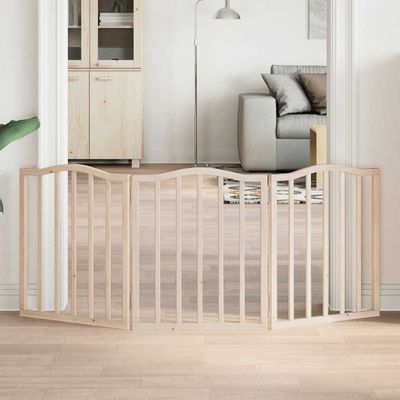vidaXL Brána pre psa skladacia 3 panely 150 cm topoľové drevo