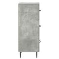vidaXL Zásuvkový kabinet Betónovo sivá 33 x 34,5 x 89,5 cm