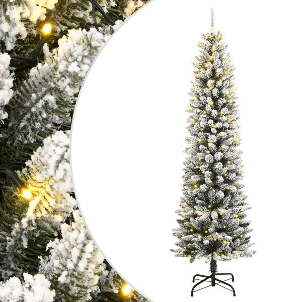 vidaXL Umelý vianočný stromček 300 LED a snehové vločky 210 cm