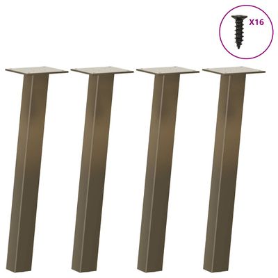 vidaXL Nohy konferenčného stolíka 4 ks, prírodná oceľ, 42 cm, oceľ