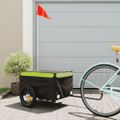 vidaXL Vozík za bicykel, čierno zelený 30 kg, železo