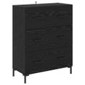 vidaXL Highboard Čierny dub 69,5 x 34 x 180 cm Kompozitné drevo