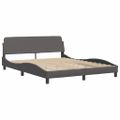 vidaXL Posteľ Viana s matracom sivá 160x200 cm umelá koža