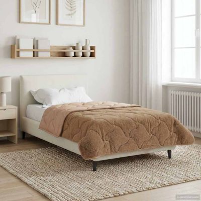 vidaXL Zimný prehoz Sivohnedá 155 x 200 cm Mikrofáza a Teddy fleece