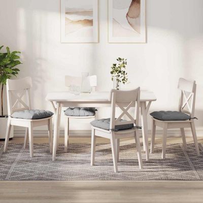 vidaXL Vankúše na sedenie 4 pcs Oblá šedá 40 x 40 x 6 cm látka