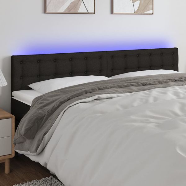 vidaXL Čelo postele s LED čierne 180x5x78/88 cm látka