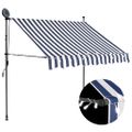 vidaXL Ručne zaťahovacia markíza s LED 150 cm, modro biela