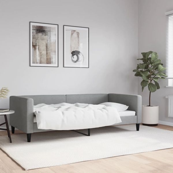 vidaXL Denná posteľ bledosivá 90x190 cm látka