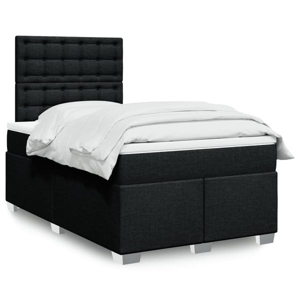 vidaXL Boxspring posteľ s matracom čierna 120x190 cm látka