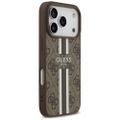 Obal Guess 4G Printed Stripes MagSafe pre iPhone 17 Pro hnedý