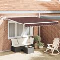 vidaXL Automaticky zaťahovacia markíza s LED hnedá 300x250 cm