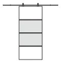 vidaXL Posuvné dvere s kovaním tvrdené sklo a hliník úzke 90x205 cm
