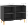 vidaXL TV stolík nohy z masívneho dreva sivý 69,5x30x50 cm