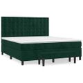 vidaXL Posteľný rám boxsping s matracom tmavozelený 160x200 cm zamat