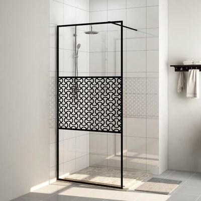 vidaXL Sprchová zástena z priehľadného ESG skla 90x195 cm čierna
