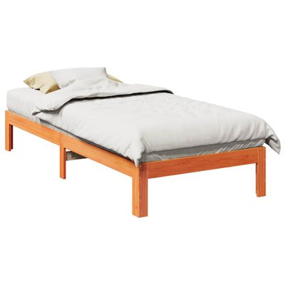 vidaXL Posteľný rám bez matraca voskový 80x200 cm borovicový masív