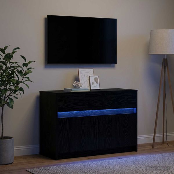 vidaXL TV skrinka 91 x 34 x 61 cm Čierny dub Kompozitné drevo
