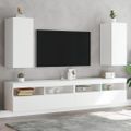 vidaXL TV nástenné skrinky s LED svetlami 2 ks biele 30,5x35x70 cm