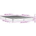 vidaXL Posteľný rám sivý sonoma 140x190 cm kompozitné drevo a kov