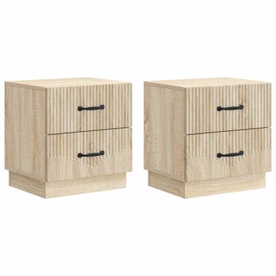vidaXL Nočný stolík so zásuvkou 2 pcs Dub sonoma 43 x 34,5 x 44,5 cm