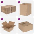 vidaXL Skladací box s úložiskom 50 ks Prírodná 15 x 15 x 8 cm Kartón