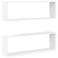 vidaXL Nástenné police 2 ks, biele 80x15x26,5 cm, kompozitné drevo