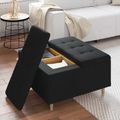 vidaXL Ottoman s Úložným Priestorom Čierny 80 x 80 x 45 cm látka