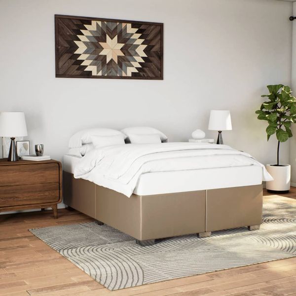 vidaXL Posteľný rám kapučínový 160x200 cm umelá koža