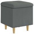 vidaXL Ottoman s Úložným Priestorom Tmavo šedá 40 x 40 x 45 cm látka
