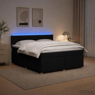 vidaXL Posteľ boxspring s matracom Čierna 140 x 200 cm Látka