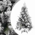vidaXL Vianočný stromček s vločkami snehu a šiškami 120 cm PVC a PE
