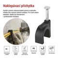 Príchytka káblová 10 mm, čierna, balenie 50 ks / EMOS A2825