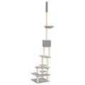vidaXL Strom pre mačky od podlahy po strop bledosivý 268,5-294,5 cm