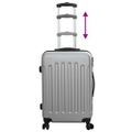 vidaXL Kufor so zámkom 3 ks Strieborná 50 x 31 x 78 cm ABS plast