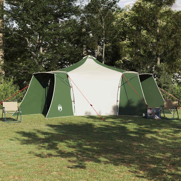 vidaXL Tipi stan so strechou Zelená 492 x 492 x 275 cm taft