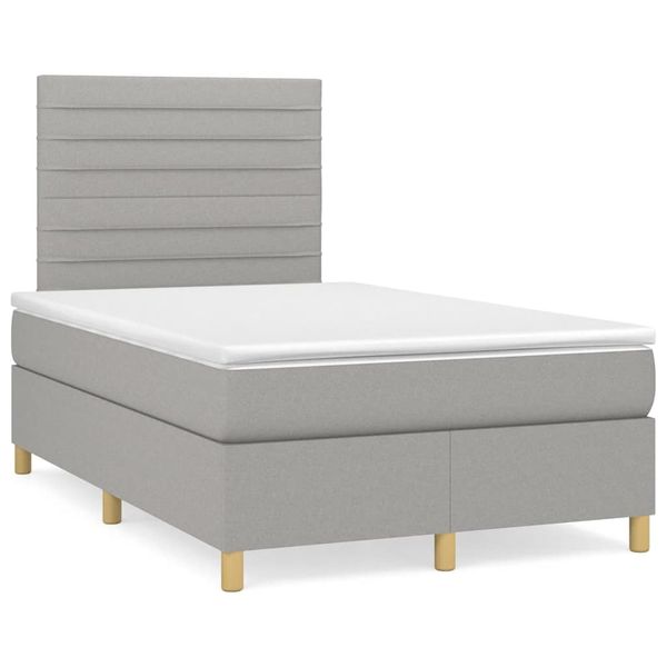 vidaXL Boxspring posteľ s matracom bledosivá 120x190 cm látka