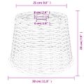 vidaXL Tienidlo na stropnú lampu biele Ø30x20 cm prútené