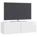 vidaXL Nástenná TV skrinka 98 x 31 x 30 cm Biela s vysokým leskom