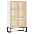 vidaXL Vysoká skrinka biela 70x35x125 cm kompozitné drevo