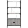 vidaXL Knižnica s dvierkami sivá sonoma 76,5x30x154,5 cm kompoz. drevo