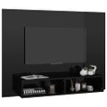 vidaXL Nástenná TV skrinka lesklá čierna 120x23,5x90 cm sprac. drevo