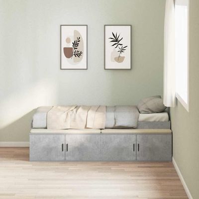 vidaXL Rám postele Betónová šedá 70 x 190 cm Kompozitné drevo
