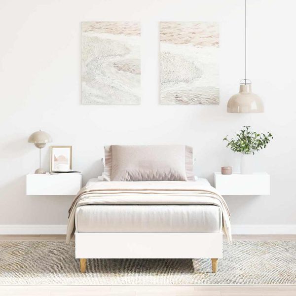 vidaXL Posteľný rám bez matraca biely 90x190 cm kompozitné drevo