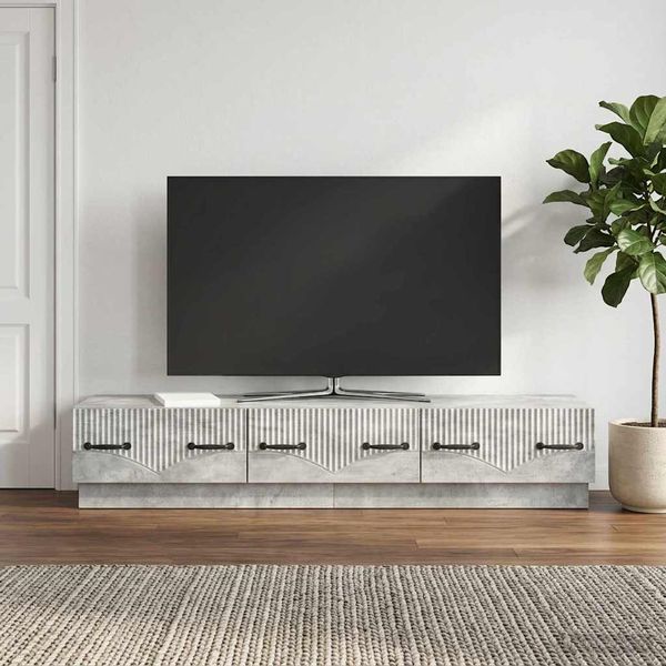 vidaXL TV skrinka Betónovo sivá 147 x 34,5 x 27 cm Kompozitné drevo