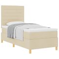vidaXL Posteľ s pružinovým rámom s matracmi Krémová 100 x 200 cm látka