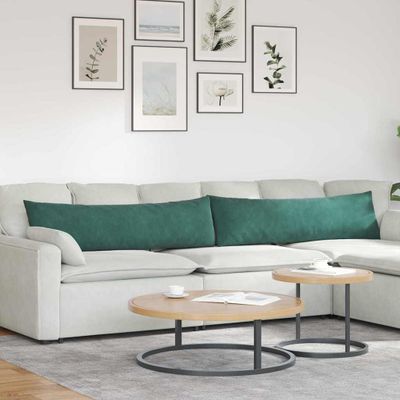 vidaXL Vankúše na pohovku 2 pcs Tmavozelená 145 x 40 cm